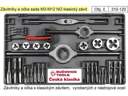 Závitníky a očka sada M3-M12 NO klasický závit, Bučovice Tools