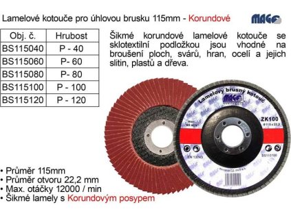 Kotouč lamelový Magg korundový 115mm P40