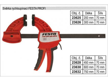 Svěrka rychloupínací FESTA PROFI 200mm