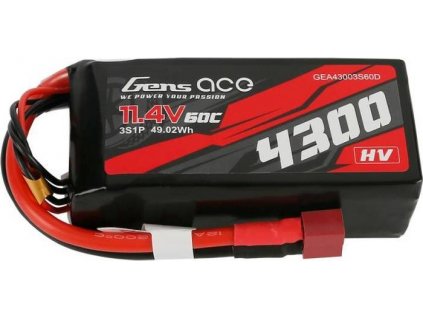 Baterie Gens Ace 4300mAh 11,4V 60C 3S1P T-Plug