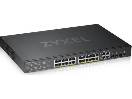 Zyxel GS1920-24HPv2 - Přepínač - inteligentní - 24 x 10/100/1000 (PoE+) + 4 x kombinace Gigabit SFP + 4 x 10/100/1000 - Lze montovat do rozvaděče - PoE+ (375 W)