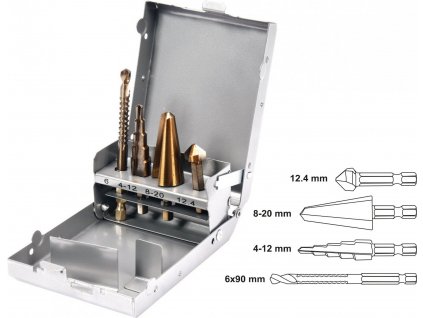 YATO Sada 4ks univerzálních fréz 1/4" do kovu