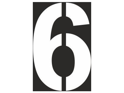 Šablona číslice "6" vodorovné značení