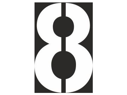Šablona číslice "8" vodorovné značení