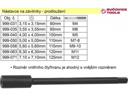 Nástavec pro závitník M12 délka 125mm prodloužení: 7,1mm