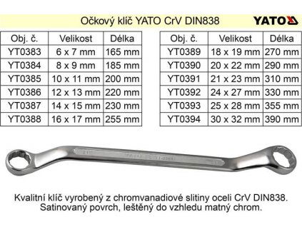 Očkový klíč Yato 12x13mm CrV