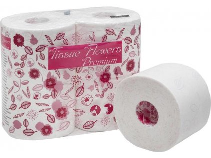 Toaletní papír CELTEX Flowers Premium 3vrstvy, 300 útržků, parfémovaný - 4ks