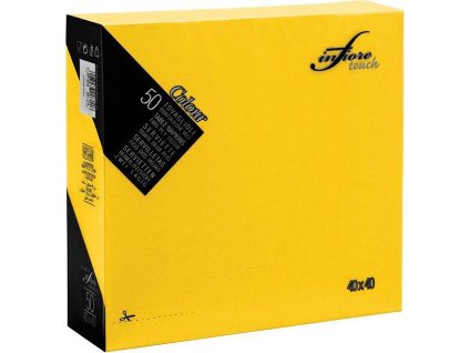 Papírové ubrousky INFIBRA 2vrstvy 40x40cm žlutá 50ks