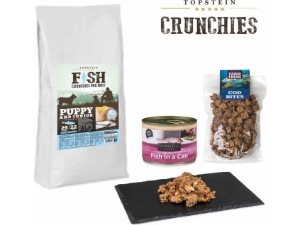Balíček pro štěňata Topstein Fish Crunchies Puppy/Junior 1kg B2B