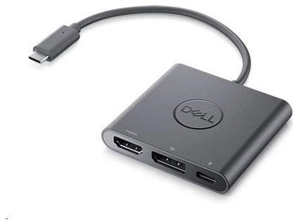 Dell Adapter USB-C to HDMI/DP with Power Pass-Through - Video adaptér - 24 pin USB-C s piny (male) do HDMI, DisplayPort, USB-C (pouze napájení) se zdířkami (female) - 18 cm - podporuje 4K, průchozí napájení - pro Chromebook 3110, 3110 2-in-1;