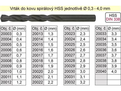 Vrták do kovu HSS 3,5mm - jednotlivě