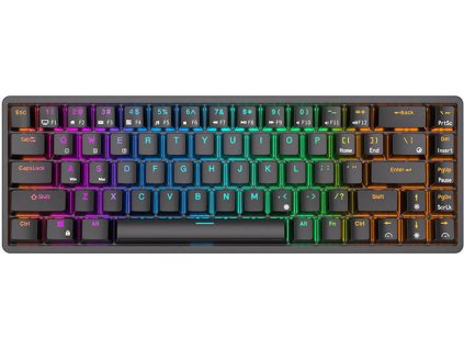 Bezdrátová mechanická klávesnice Royal Kludge RK837 RGB, hnědé spínače (černá)