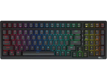 Bezdrátová mechanická klávesnice Royal Kludge RK98 RGB, červené spínače (černá)