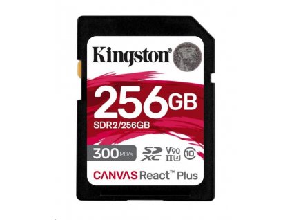 Kingston Canvas React Plus - Paměťová karta flash - 256 GB - Video Class V90 / UHS-II U3 / Class10 - SDXC UHS-II