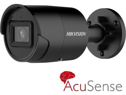 Hikvision 4MPix IP Bullet AcuSense kamera; IR 40m, mikrofon, černá