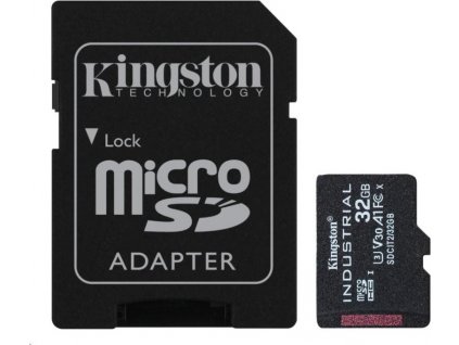 Kingston Industrial - Paměťová karta flash (adaptér microSDHC - SD zahrnuto) - 32 GB - A1 / Video Class V30 / UHS-I U3 / Class10 - microSDHC UHS-I