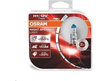 OSRAM autožárovka H1 NIGHT BREAKER® LASER 12V 55W P14,5s (Duo-Box)