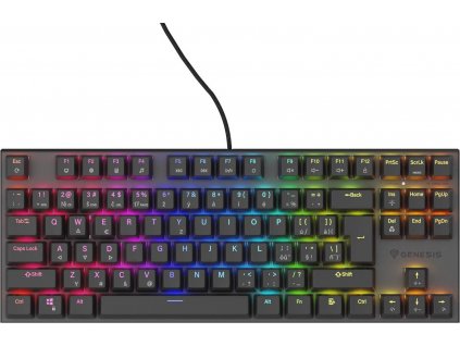 Genesis tichá herní klávesnice THOR 303/TKL/RGB/Outemu Peach/Drátová USB/CZ-SK layout/Černá