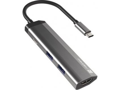Natec multiport adaptér FOWLER SLIM HUB 4v1, 2X USB 3.0 HUB, HDMI 4K, USB-C PD