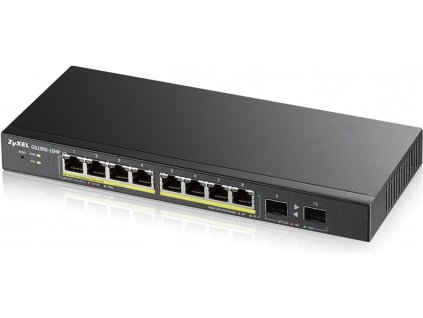 Zyxel GS1900-10HP - Přepínač - inteligentní - 8 x 10/100/1000 (PoE+) + 2 x gigabitů SFP - desktop, pro připevnění na zeď - PoE+ (77 W)