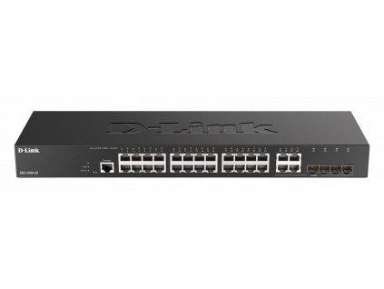 D-Link DGS-2000-28 Managed switch, 24x GbE, 4x RJ45/SFP, fanless