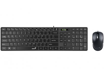 GENIUS set klávesnice + myš Slimstar C126/ Drátový set/ USB/ černá/ CZ+SK layout