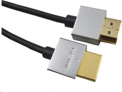 PREMIUMCORD Kabel Slim HDMI kabel, 0,5m, High Speed + Ethernet (v1.4), zlacené konektory