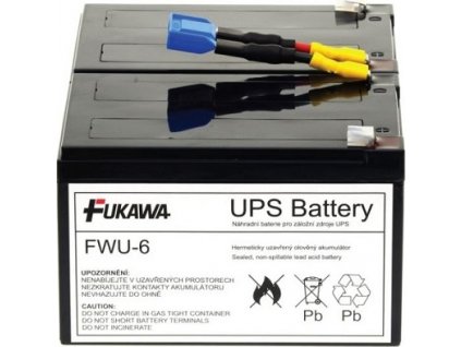 Baterie - FUKAWA FWU-6 náhradní baterie za RBC6 (12V/12Ah, Faston 250), životnost 3-5let
