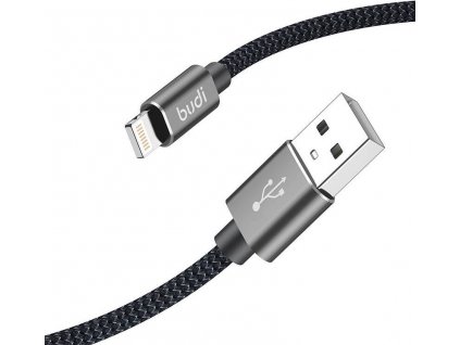 USB-A to Lightning Cable Budi 206L/2M 2.4A 2M (black)