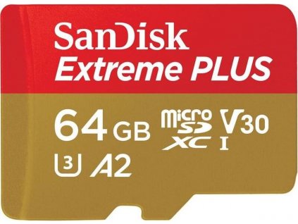 SanDisk Extreme PLUS/micro SDXC/64GB/200MBps/UHS-I U3 / Class 10/+ Adaptér