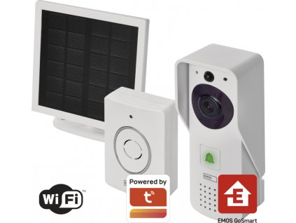 EMOS IP-09D /H4030/ GoSmart domovní bezdr. bateriový videozvonek s WiFi a solár. panelem