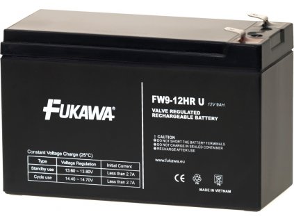 akumulátor FUKAWA FW 9-12 HRU (12V; 9Ah; faston 6,3mm; životnost 5let)