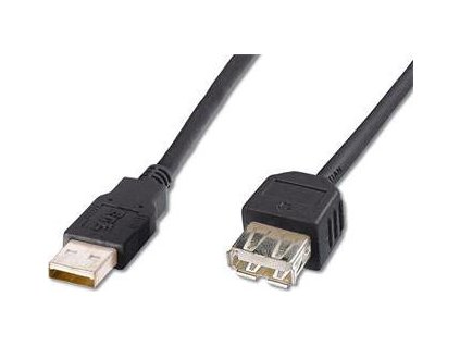 PremiumCord USB 2.0 kabel prodlužovací, A-A, 1m, černý