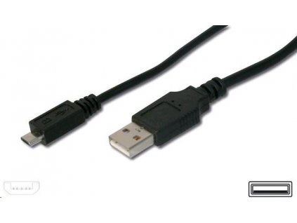 PremiumCord - Kabel USB - USB (M) do Micro USB typ B (M) - 50 cm - lisovaný - černá