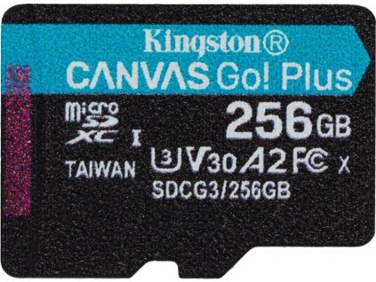 Kingston MicroSDXC karta 256GB Canvas Go Plus 170R A2 U3 V30 Card + ADP