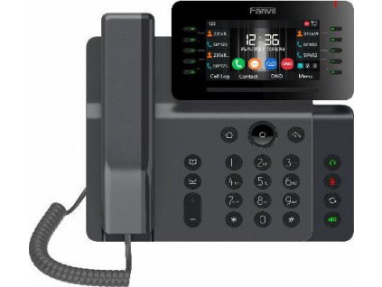 Fanvil V65 SIP telefon, 4,3"bar.disp., 20SIP, 45DSS tl., WiFi, BT, dual Gbit, PoE
