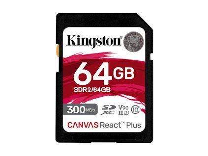 Kingston Canvas React Plus/SDHC/64GB/300MBps/UHS-II U3 / Class 10