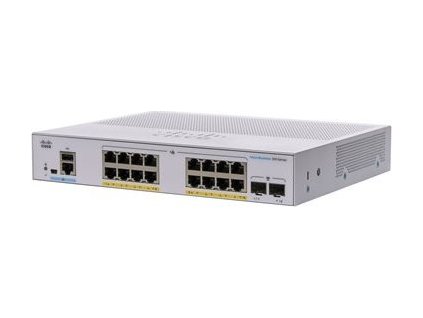 Cisco Business 350 Series CBS350-16P-E-2G - Přepínač - L3 - řízený - 16 x 10/100/1000 (PoE+) + 2 x gigabitů SFP - Lze montovat do rozvaděče - PoE+ (120 W)