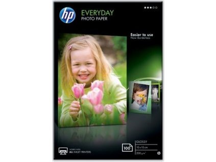 HP Everyday Photo Paper - Lesklý - 8 mil - 100 x 150 mm - 200 g/m2 - 100 listy fotografický papír - pro Deskjet 21XX, 2622, 36XX; ENVY 5010; Officejet 52XX, 80XX; Photosmart B110, Wireless B110