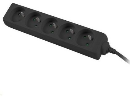 PremiumCord - Napájecí pásek - AC 230 V - 2300 Watt - výstupní konektory: 5 (5 x typ E) - 2 m kabel - černá