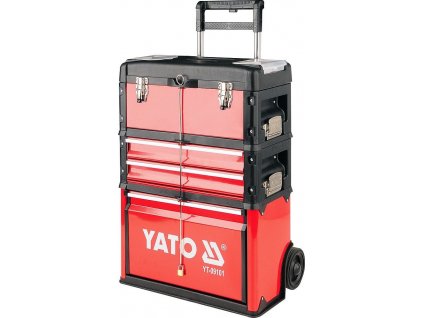 YATO Kufr vozík na nářadí 3 sekce 2 zásuvky YT-09101