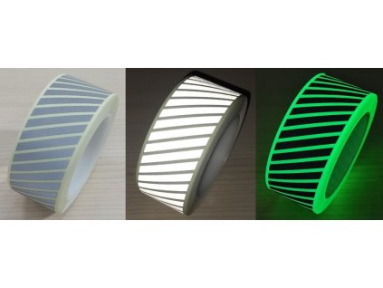 Zažehlovací fotoluminiscenční páska s retroreflexními plochami  / vzor šrafování
