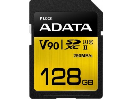 ADATA SDXC karta 128GB UHS-II U3 Class 10, Premier One (R: 290MB / W: 260MB)