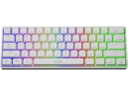 Genesis herní klávesnice THOR 660/RGB/Gateron Brown/Bezdrátová USB + Bluetooth/US layout/Bílá