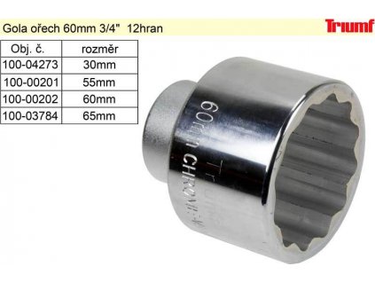 Gola ořech 60mm 3/4" 12hran