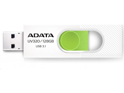 ADATA Flash Disk 64GB UV320, USB 3.1 Dash Drive, bílá/zelená
