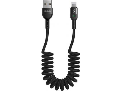 Kabel USB-Lightning, Mcdodo CA-6410, pružinový, 1,8 m (černý)