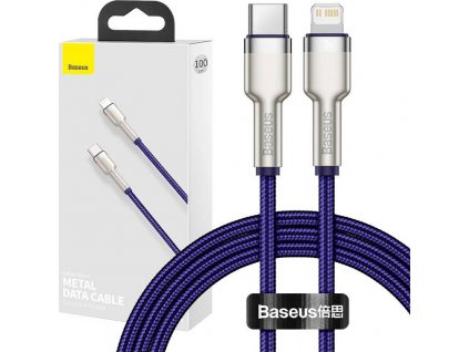 Baseus Cafule Series nabíjecí / datový kabel USB-C na Lightning PD 20W 1m, fialová