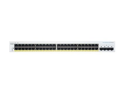 Cisco Business 220 Series CBS220-48P-4G - Přepínač - inteligentní - 48 x 10/100/1000 (PoE+) + 4 x Gigabit SFP (uplink) - Lze montovat do rozvaděče - PoE+ (382 W)