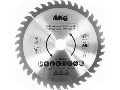 Pilový kotouč 160x2,6x20mm/40 zubů - střídavě šikmé